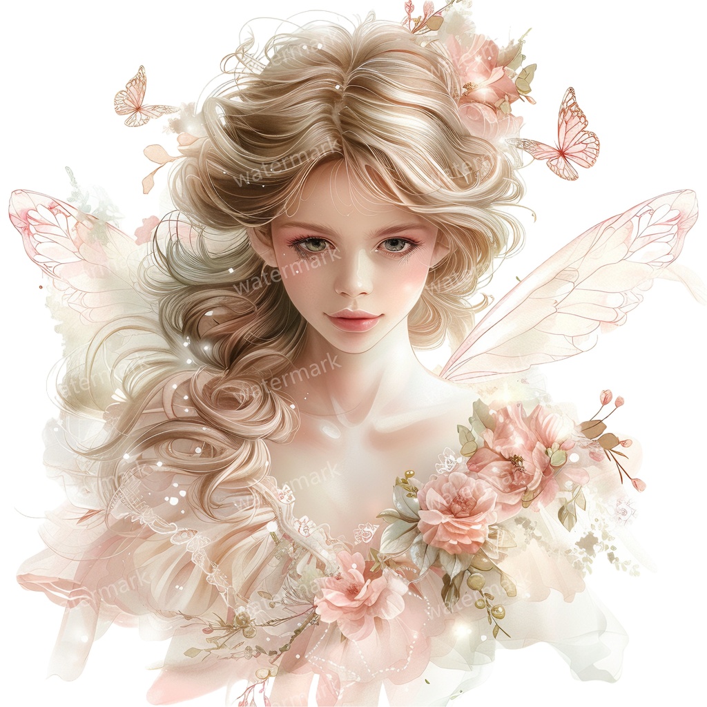 【商用利用可】フェアリー(水彩妖精)クリップアート19点セット|高解像度・透過PNG|印刷OK・コラージュ・ジャンクジャーナル素材|即ダウンロード