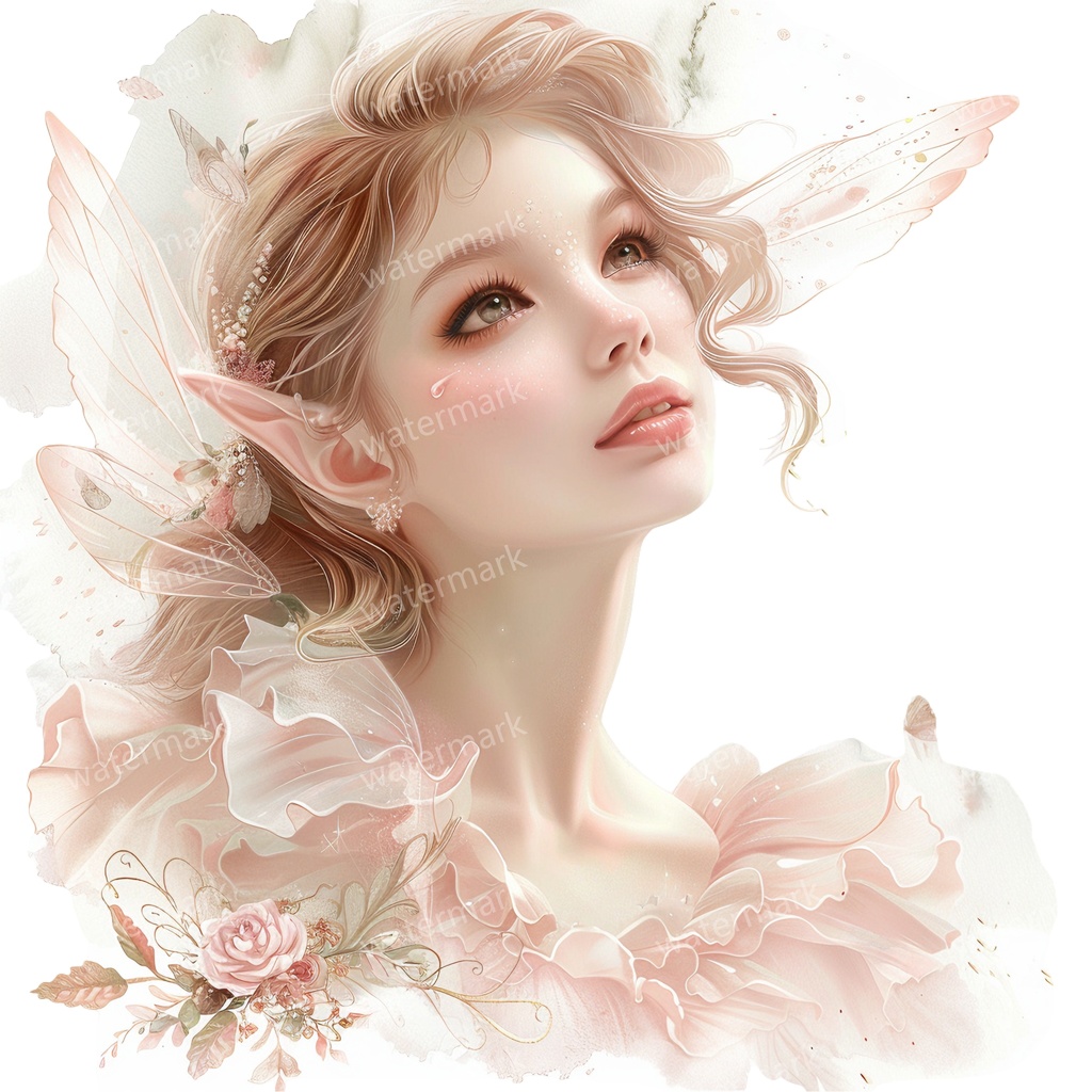 【商用利用可】フェアリー(水彩妖精)クリップアート19点セット|高解像度・透過PNG|印刷OK・コラージュ・ジャンクジャーナル素材|即ダウンロード