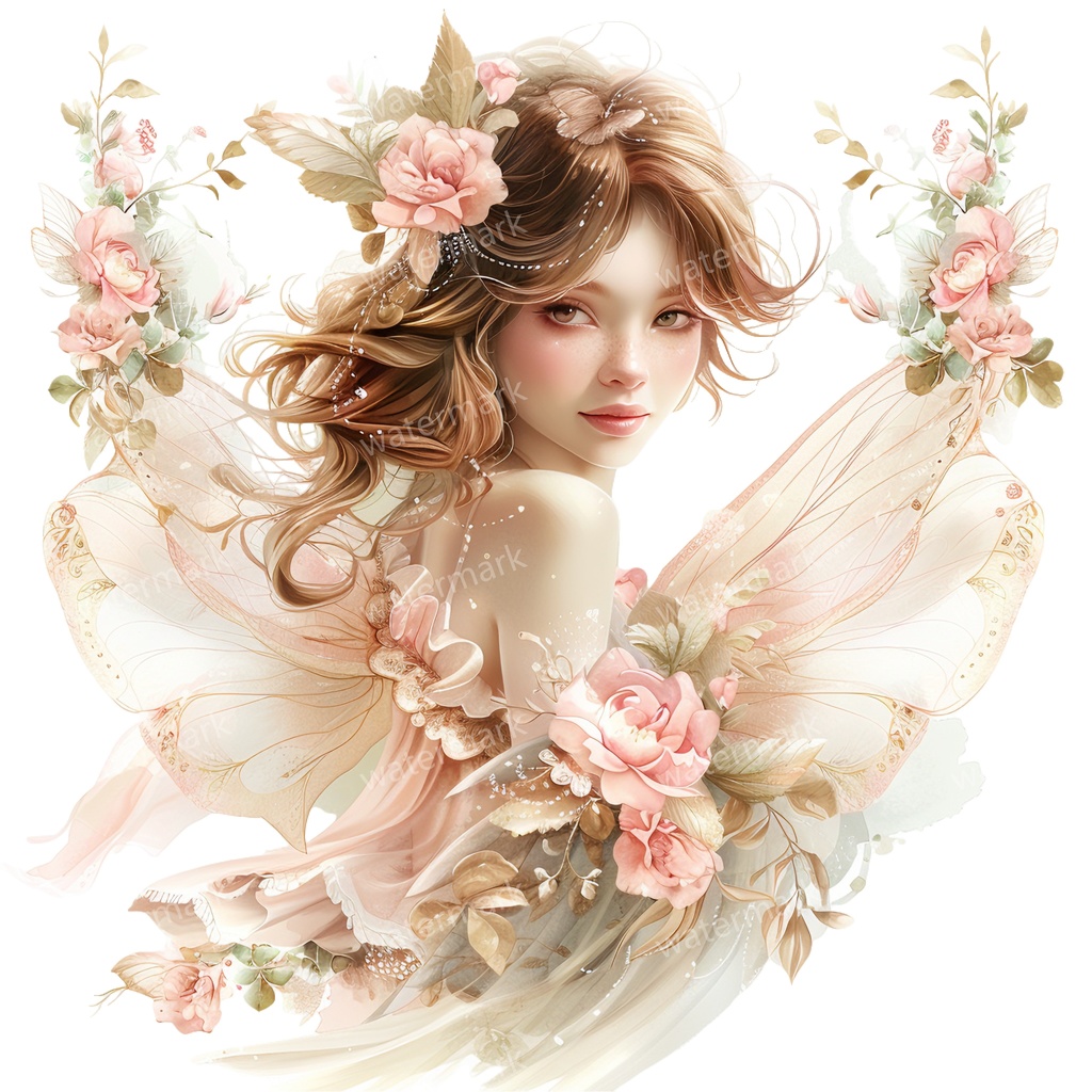 【商用利用可】フェアリー(水彩妖精)クリップアート19点セット|高解像度・透過PNG|印刷OK・コラージュ・ジャンクジャーナル素材|即ダウンロード