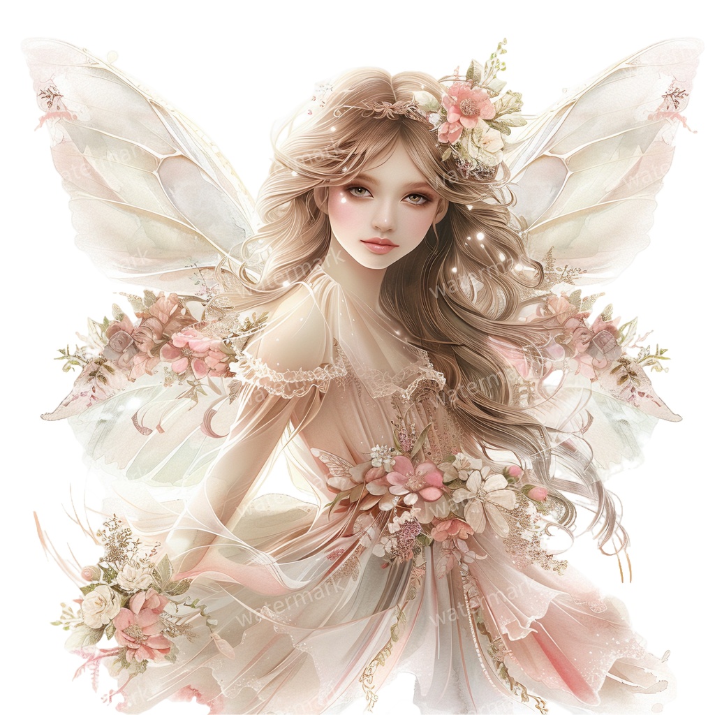【商用利用可】フェアリー(水彩妖精)クリップアート19点セット|高解像度・透過PNG|印刷OK・コラージュ・ジャンクジャーナル素材|即ダウンロード
