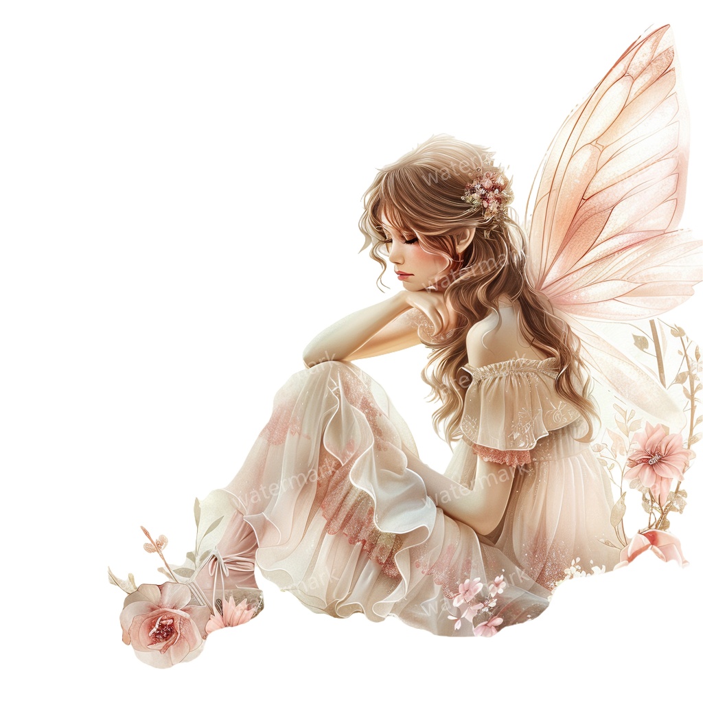【商用利用可】フェアリー(水彩妖精)クリップアート19点セット|高解像度・透過PNG|印刷OK・コラージュ・ジャンクジャーナル素材|即ダウンロード