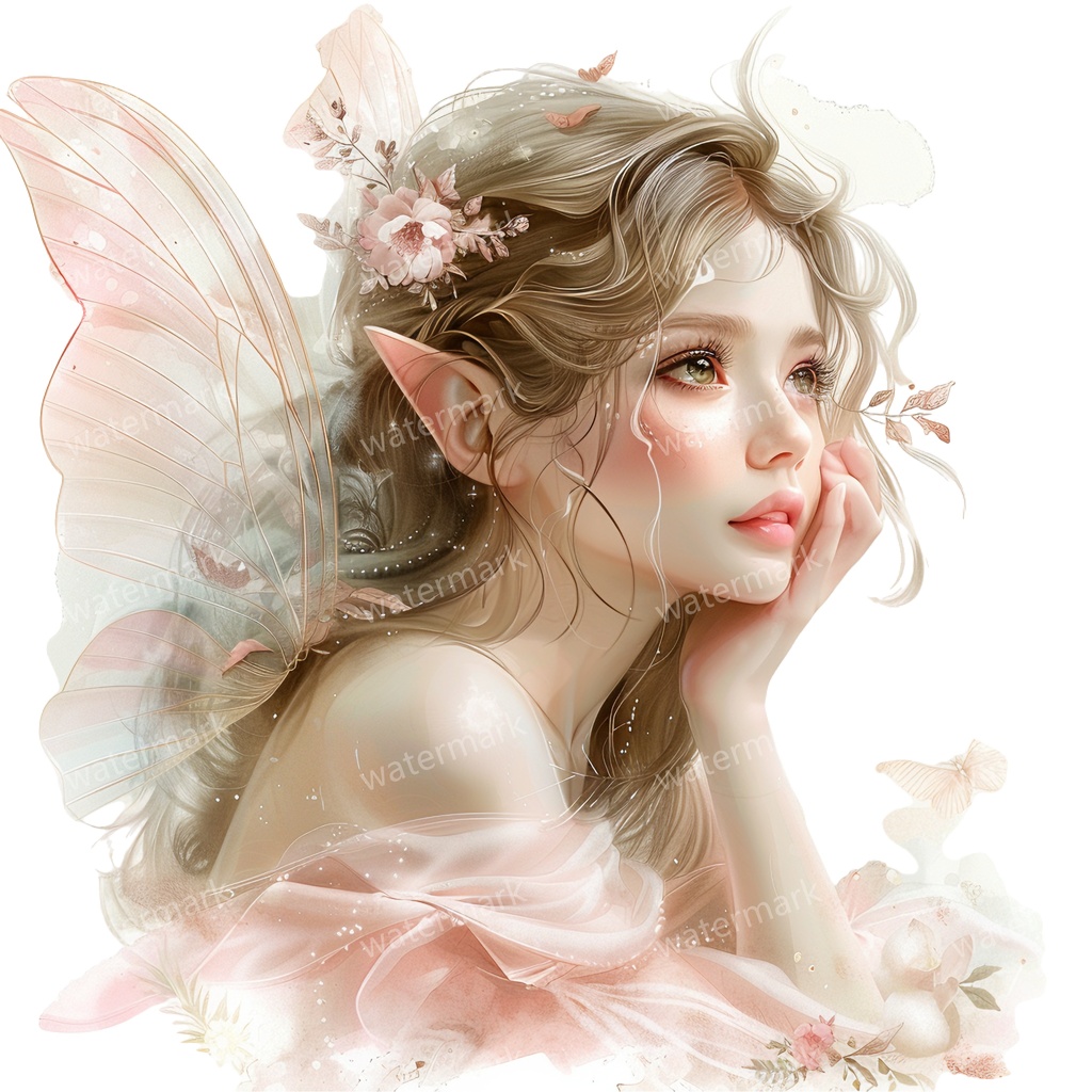 【商用利用可】フェアリー(水彩妖精)クリップアート19点セット|高解像度・透過PNG|印刷OK・コラージュ・ジャンクジャーナル素材|即ダウンロード