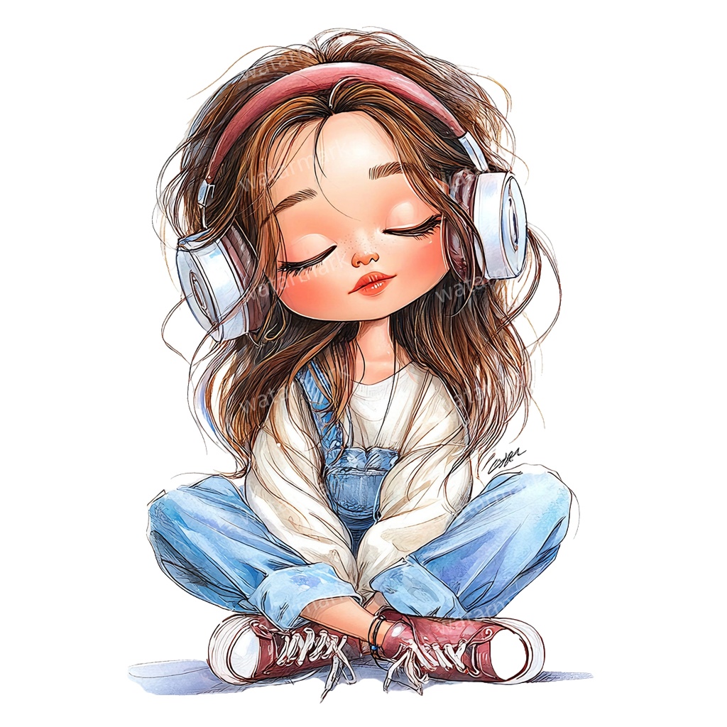 【商用利用可】ホビーガール(水彩女の子)クリップアート25点セット|高解像度・透過PNG|印刷OK・コラージュ・ジャンクジャーナル素材|即ダウンロード