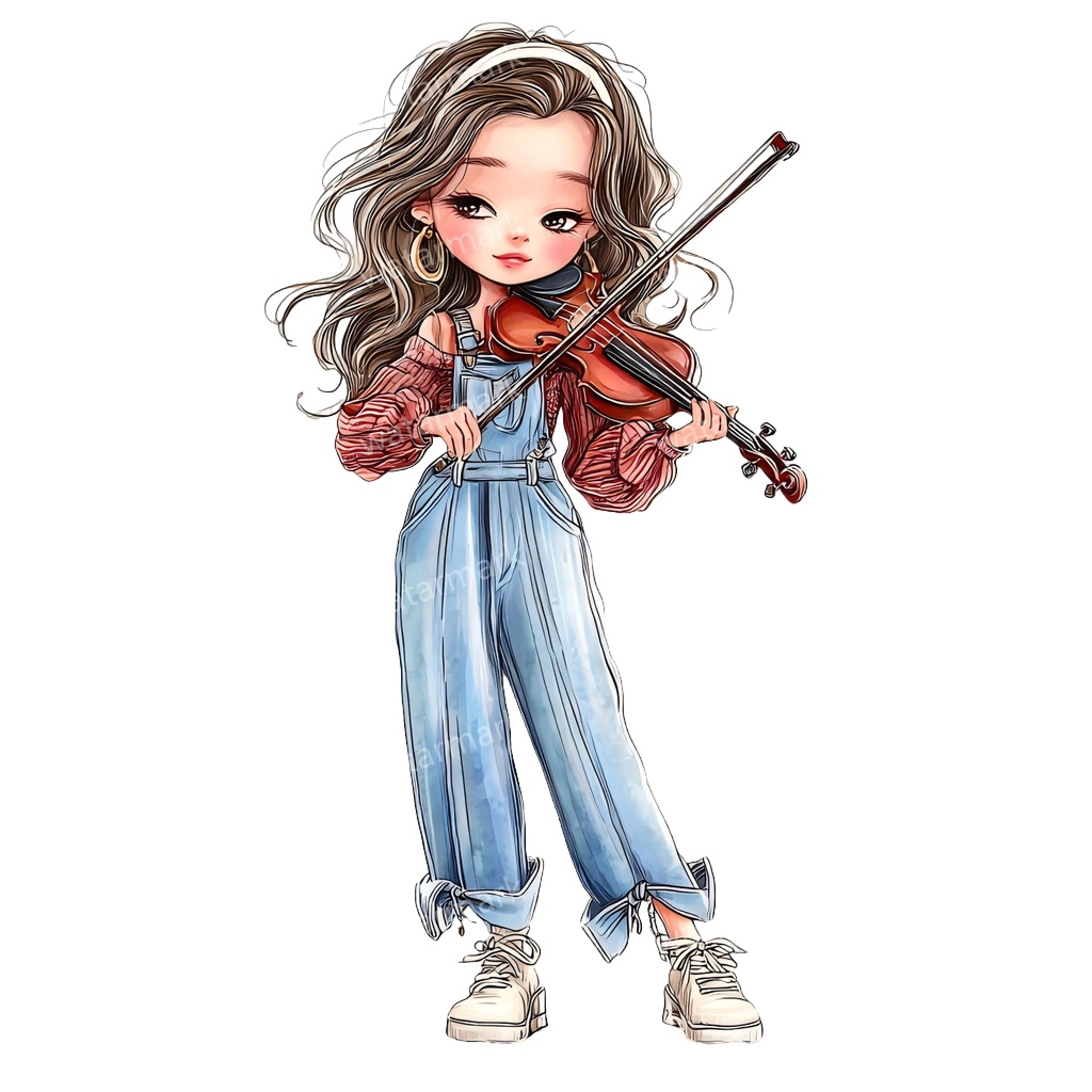 【商用利用可】ホビーガール(水彩女の子)クリップアート25点セット|高解像度・透過PNG|印刷OK・コラージュ・ジャンクジャーナル素材|即ダウンロード