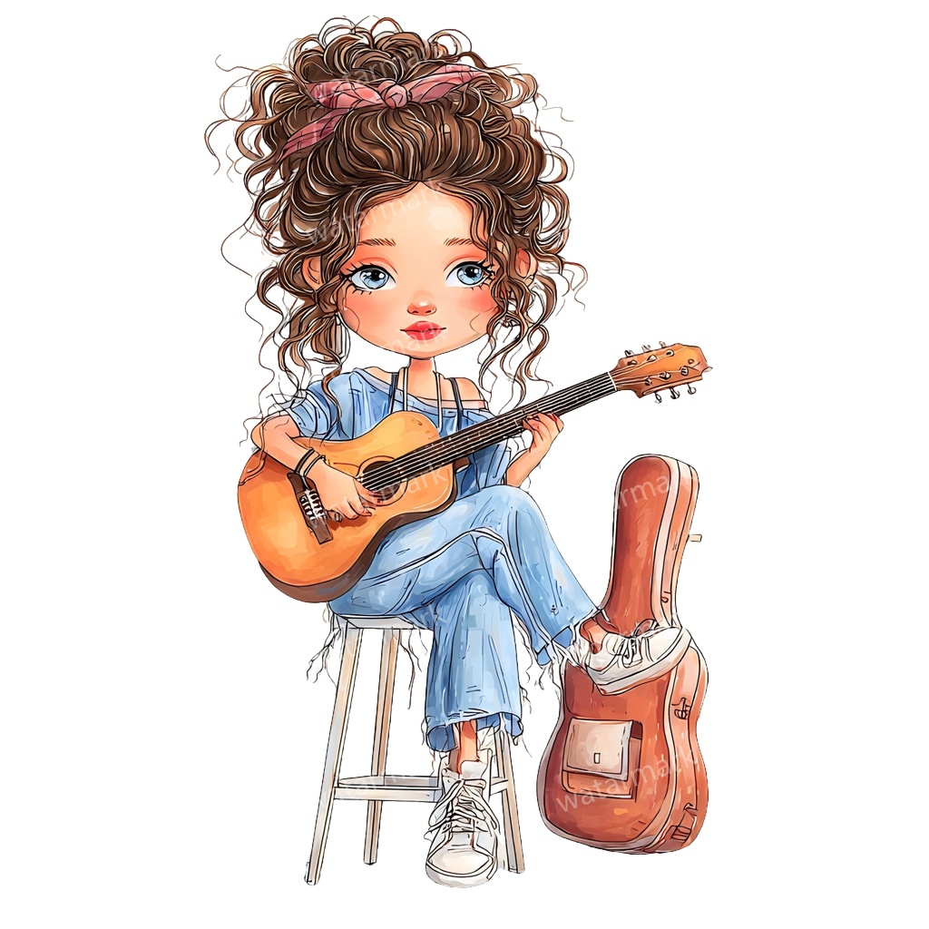 【商用利用可】ホビーガール(水彩女の子)クリップアート25点セット|高解像度・透過PNG|印刷OK・コラージュ・ジャンクジャーナル素材|即ダウンロード