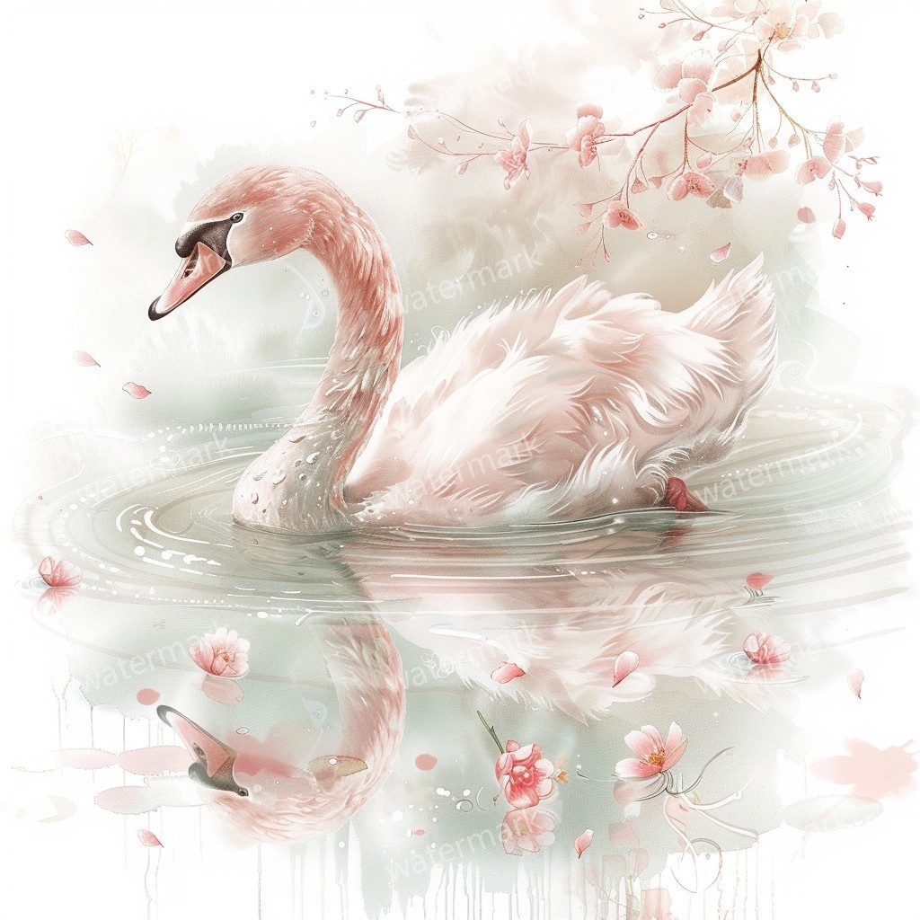 【商用利用可】白鳥(水彩スワン)クリップアート20点セット|高解像度JPG|印刷OK・コラージュ・ジャンクジャーナル素材|即ダウンロード