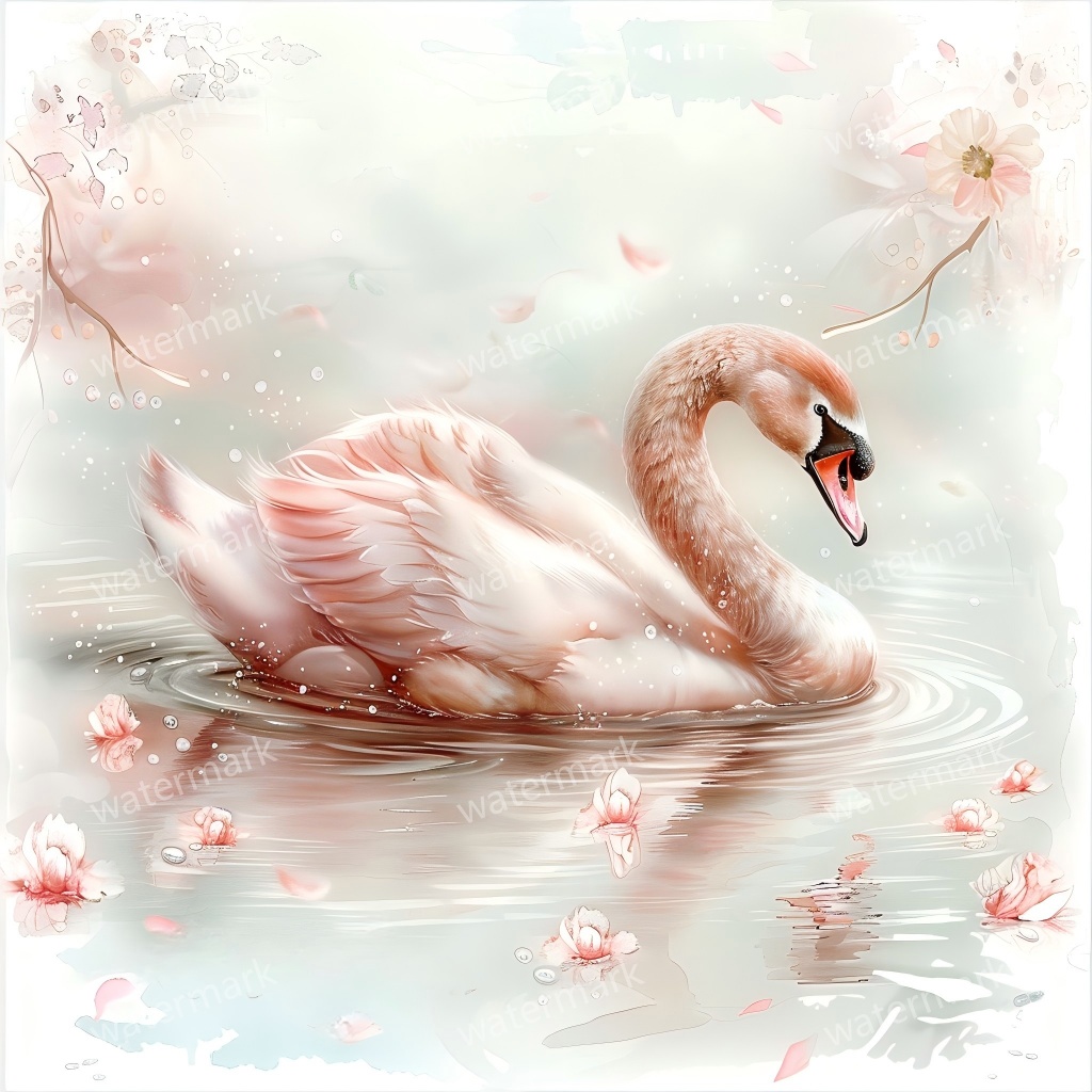 【商用利用可】白鳥(水彩スワン)クリップアート20点セット|高解像度JPG|印刷OK・コラージュ・ジャンクジャーナル素材|即ダウンロード