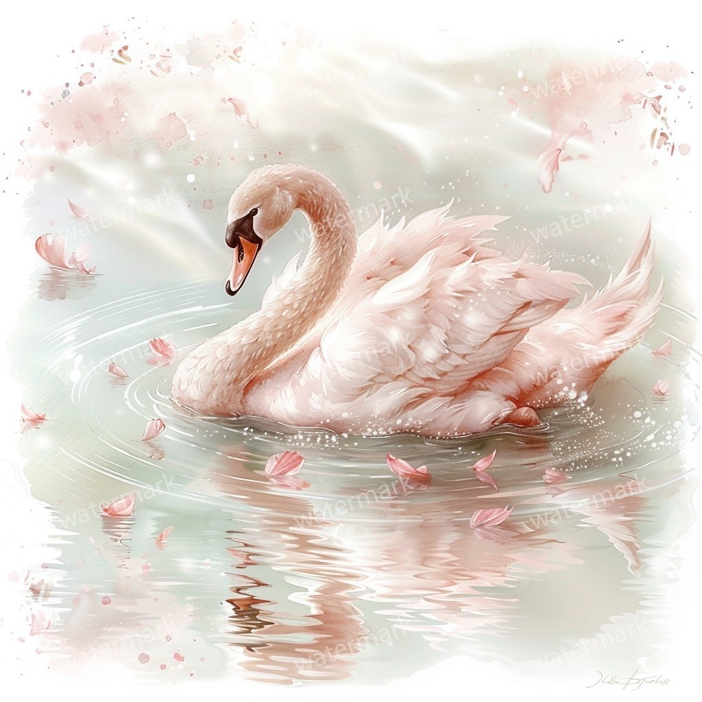 【商用利用可】白鳥(水彩スワン)クリップアート20点セット|高解像度JPG|印刷OK・コラージュ・ジャンクジャーナル素材|即ダウンロード