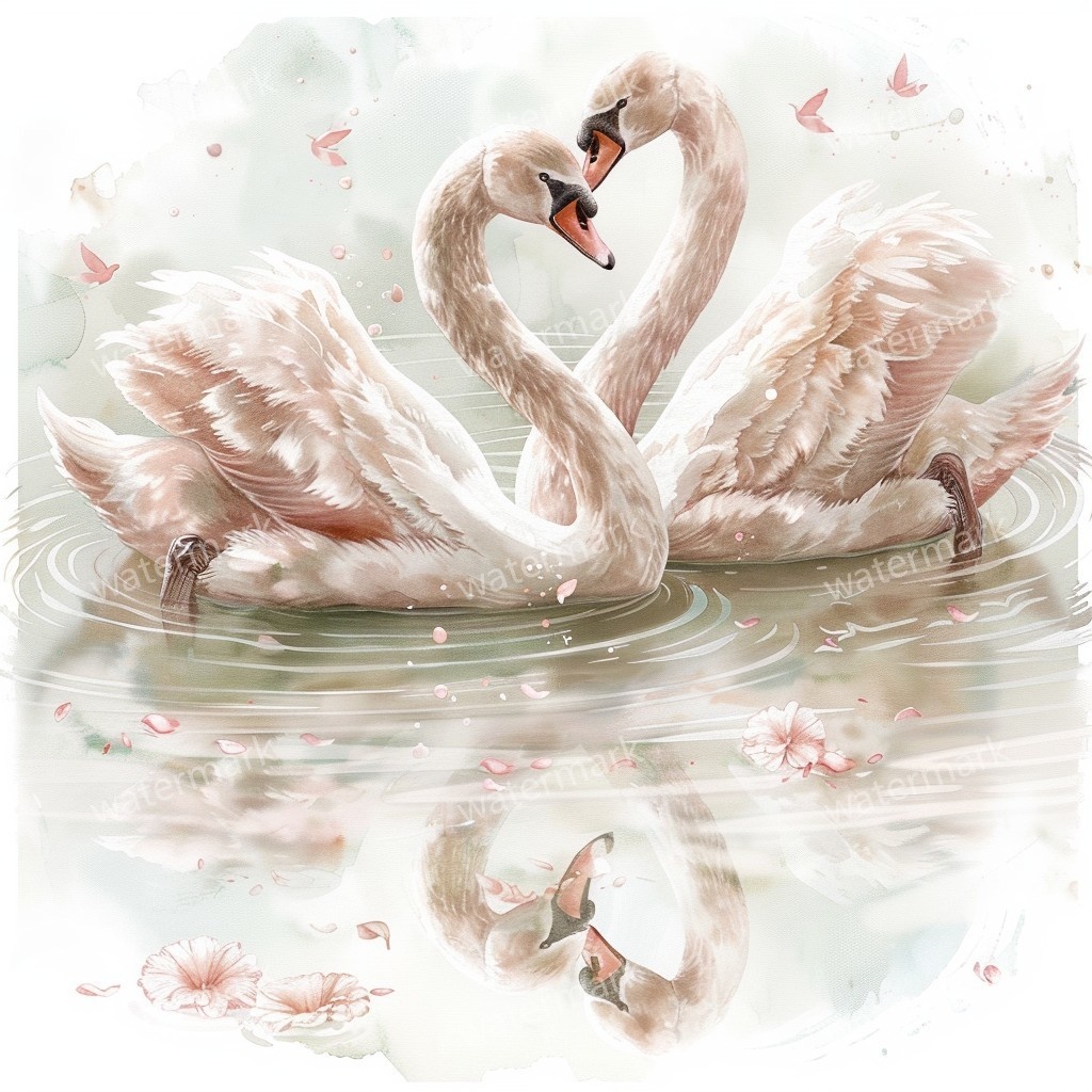 【商用利用可】白鳥(水彩スワン)クリップアート20点セット|高解像度JPG|印刷OK・コラージュ・ジャンクジャーナル素材|即ダウンロード