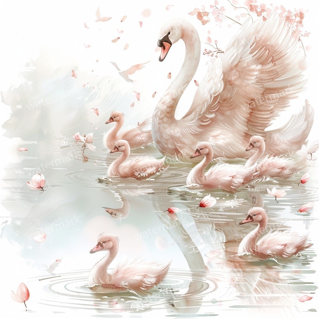 【商用利用可】白鳥(水彩スワン)クリップアート20点セット|高解像度JPG|印刷OK・コラージュ・ジャンクジャーナル素材|即ダウンロード