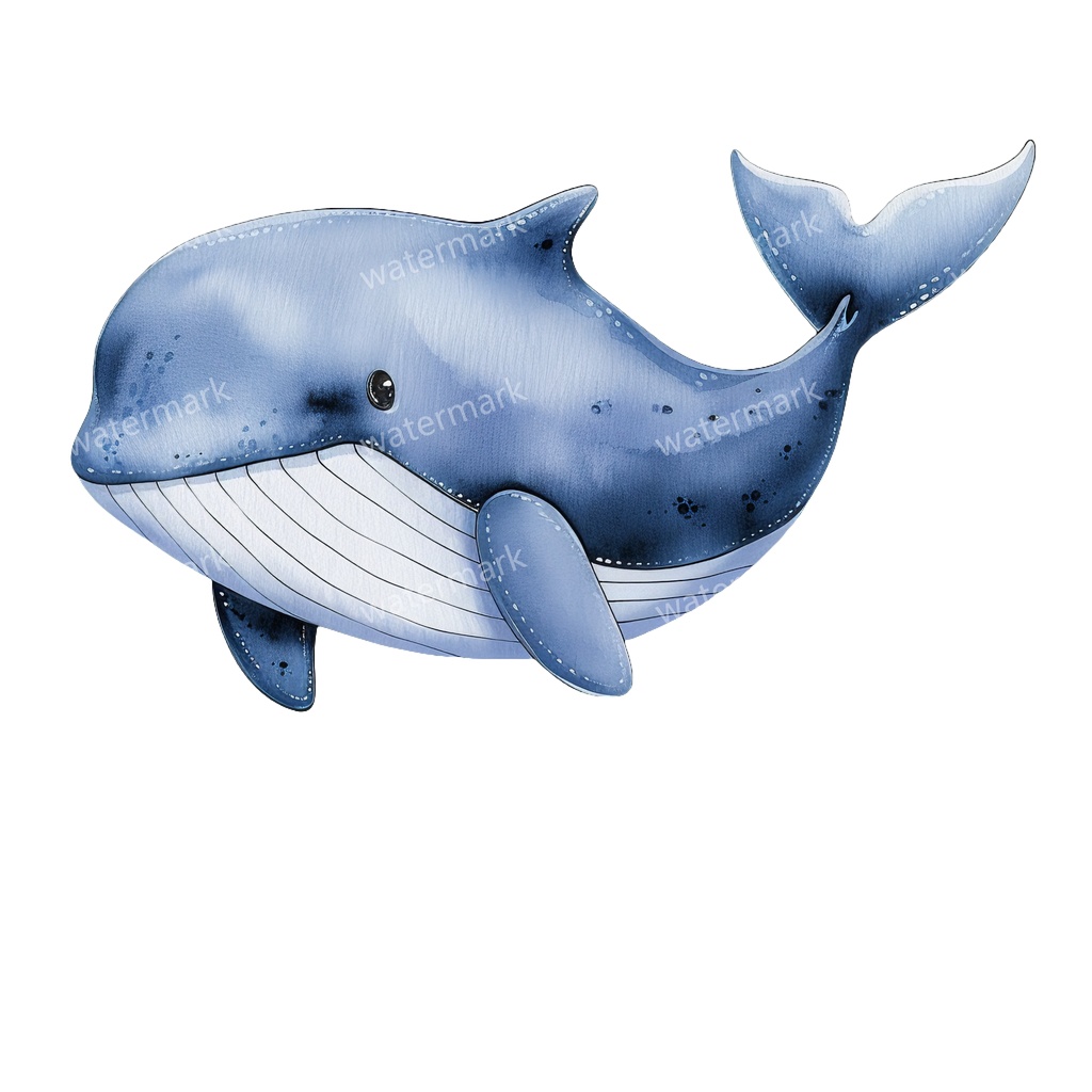 【商用利用可】クジラ(水彩ホエール)クリップアート20点セット|高解像度・透過PNG|印刷OK・コラージュ・ジャンクジャーナル素材|即ダウンロード