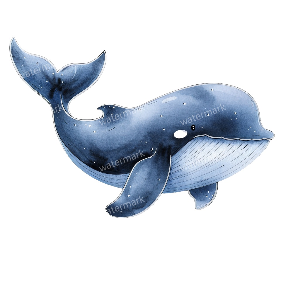 【商用利用可】クジラ(水彩ホエール)クリップアート20点セット|高解像度・透過PNG|印刷OK・コラージュ・ジャンクジャーナル素材|即ダウンロード