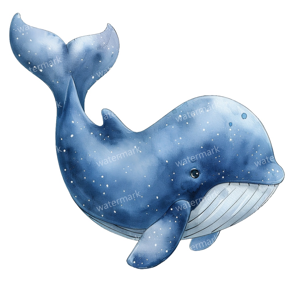 【商用利用可】クジラ(水彩ホエール)クリップアート20点セット|高解像度・透過PNG|印刷OK・コラージュ・ジャンクジャーナル素材|即ダウンロード