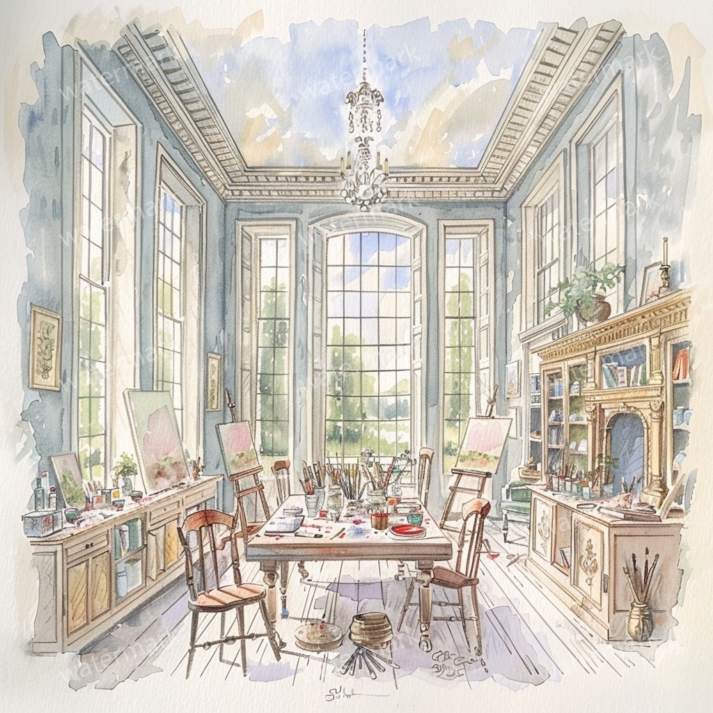 【商用利用可】コージールーム(水彩お部屋)クリップアート22点セット|高解像度JPG|印刷OK|コラージュ・ジャンクジャーナル素材|即ダウンロード