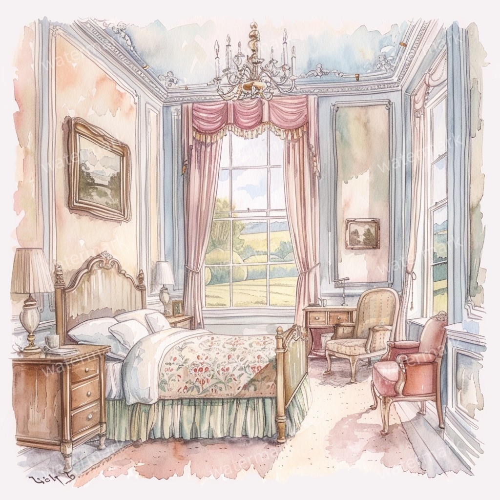 【商用利用可】コージールーム(水彩お部屋)クリップアート22点セット|高解像度JPG|印刷OK|コラージュ・ジャンクジャーナル素材|即ダウンロード