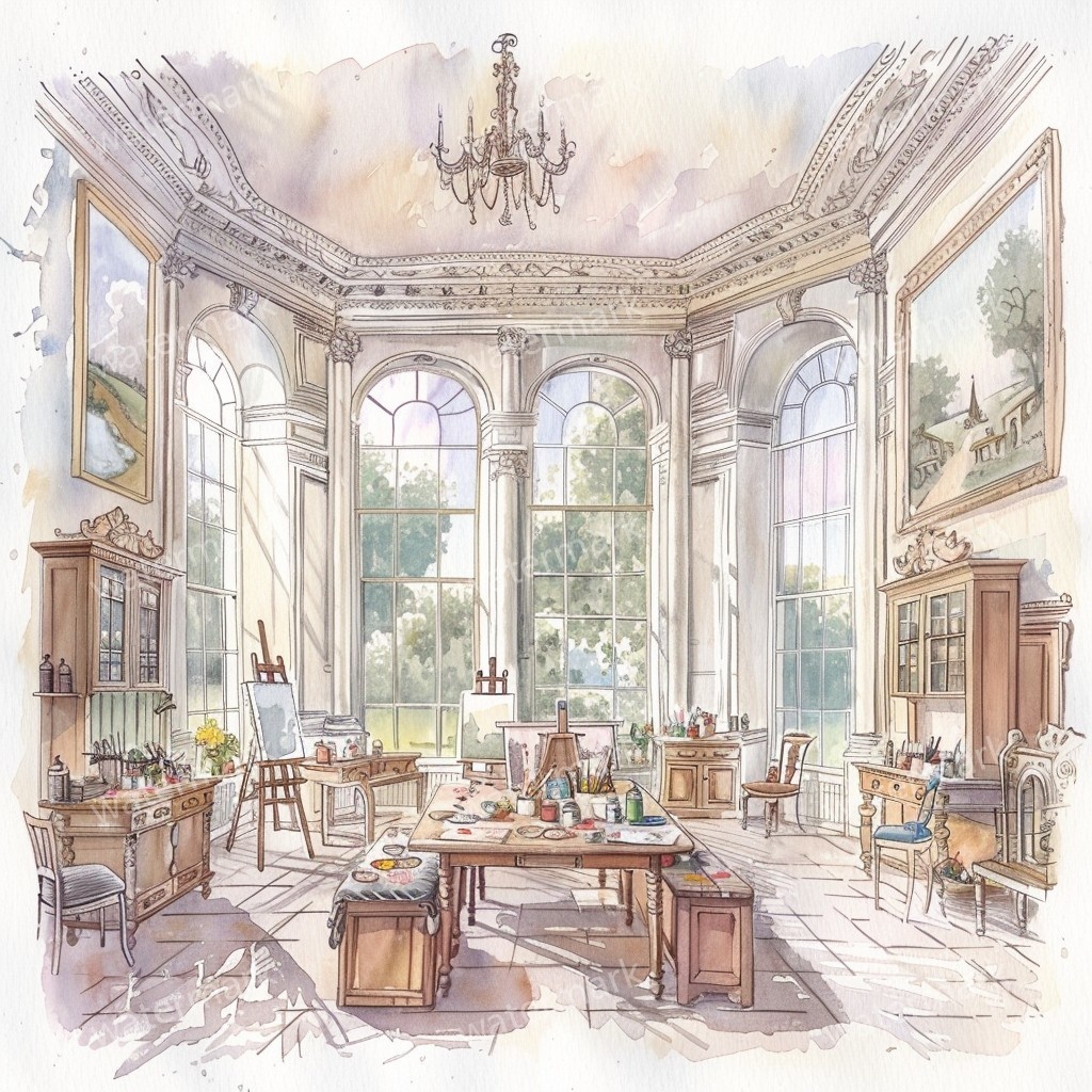 【商用利用可】コージールーム(水彩お部屋)クリップアート22点セット|高解像度JPG|印刷OK|コラージュ・ジャンクジャーナル素材|即ダウンロード