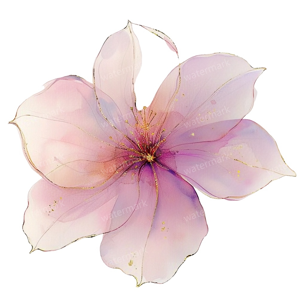 【商用利用可】ピンクフラワー(水彩花)クリップアート20点セット|高解像度・透過PNG|印刷OK|コラージュ・ジャンクジャーナル素材|即ダウンロード