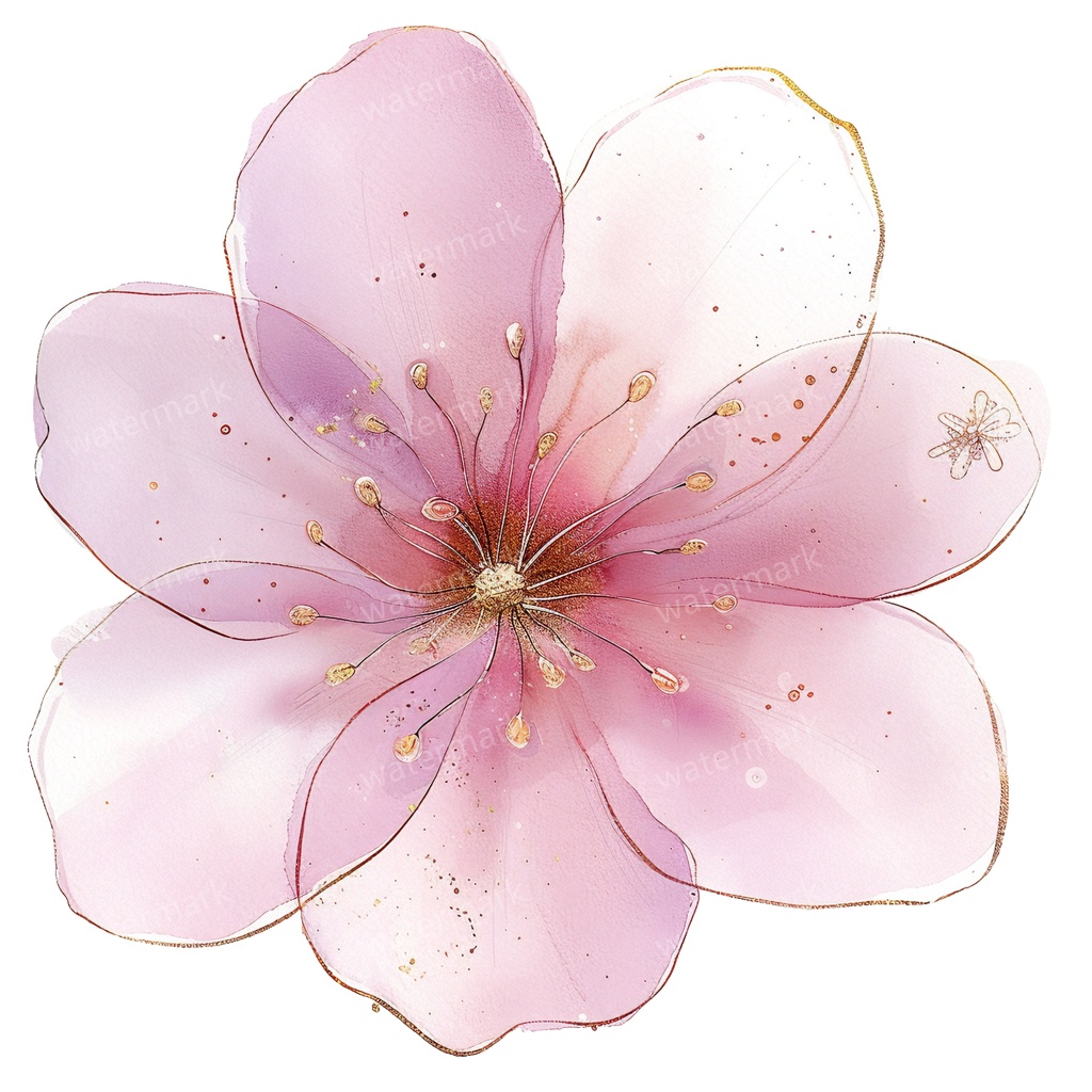 【商用利用可】ピンクフラワー(水彩花)クリップアート20点セット|高解像度・透過PNG|印刷OK|コラージュ・ジャンクジャーナル素材|即ダウンロード