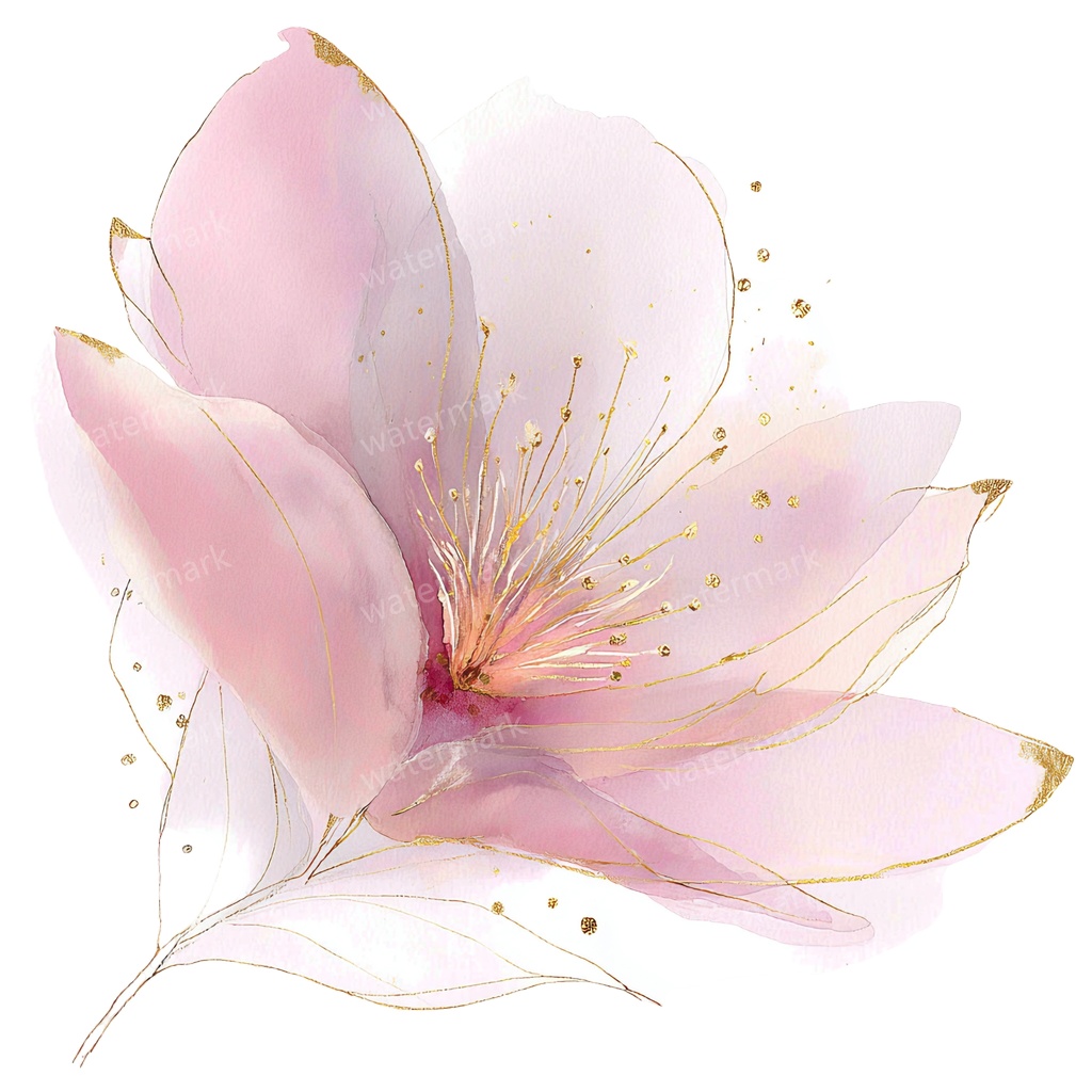 【商用利用可】ピンクフラワー(水彩花)クリップアート20点セット|高解像度・透過PNG|印刷OK|コラージュ・ジャンクジャーナル素材|即ダウンロード