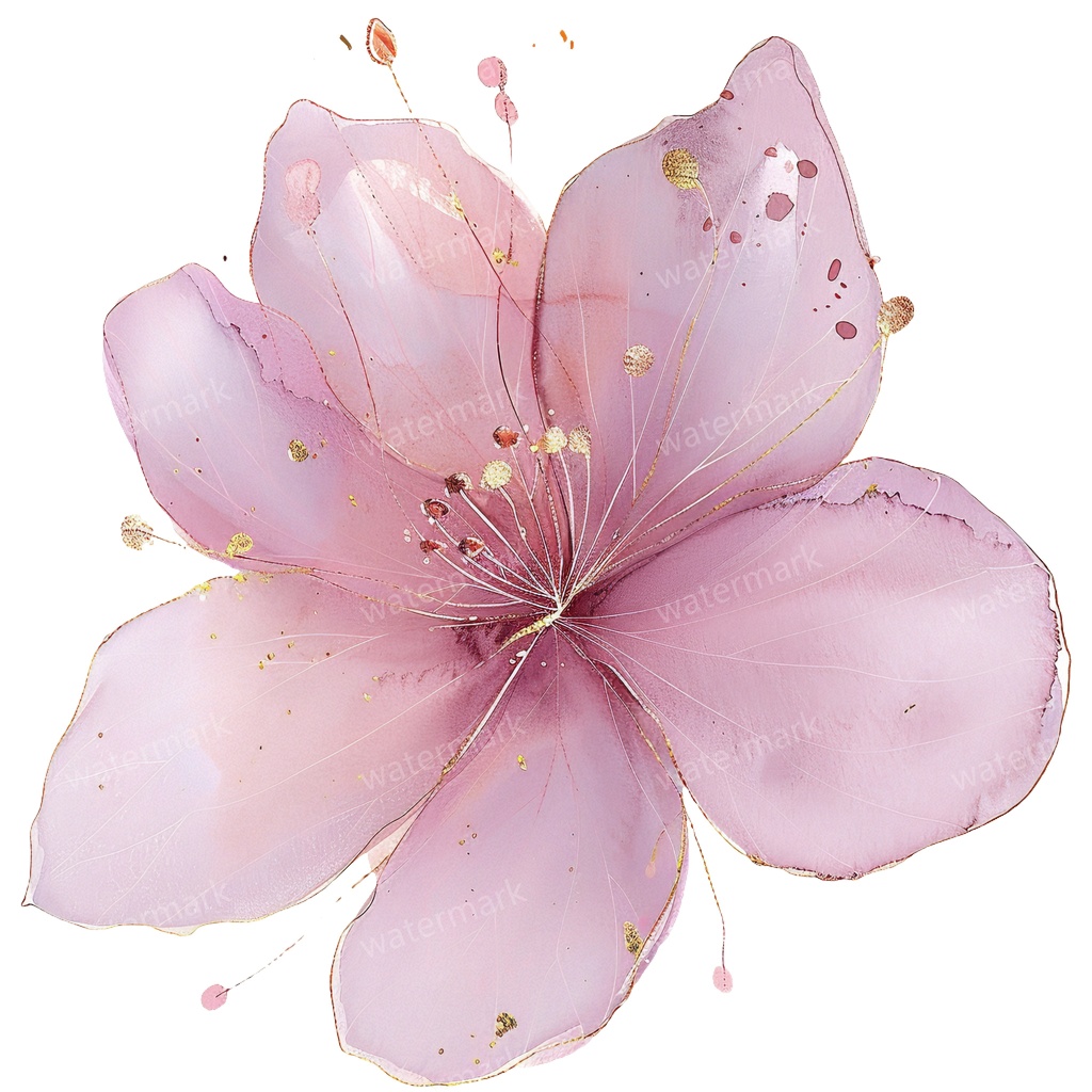 【商用利用可】ピンクフラワー(水彩花)クリップアート20点セット|高解像度・透過PNG|印刷OK|コラージュ・ジャンクジャーナル素材|即ダウンロード