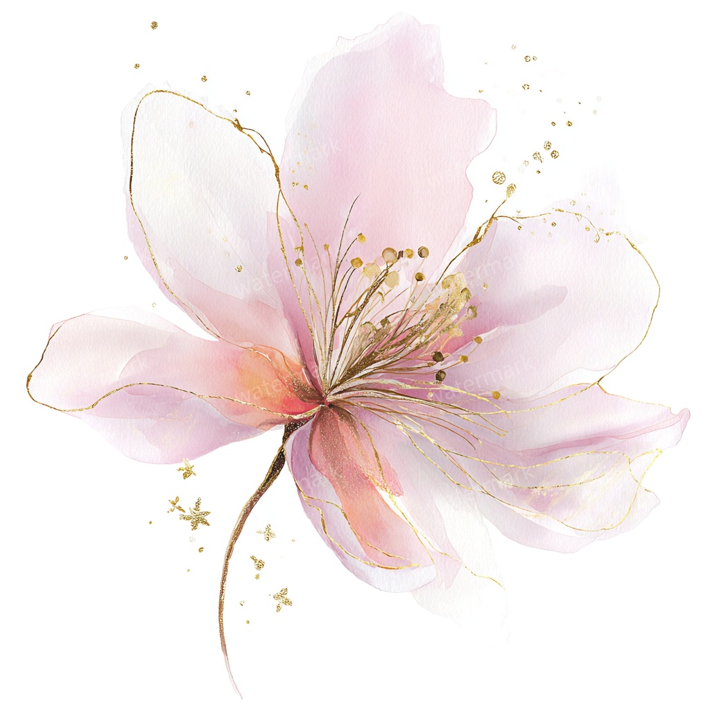 【商用利用可】ピンクフラワー(水彩花)クリップアート20点セット|高解像度・透過PNG|印刷OK|コラージュ・ジャンクジャーナル素材|即ダウンロード