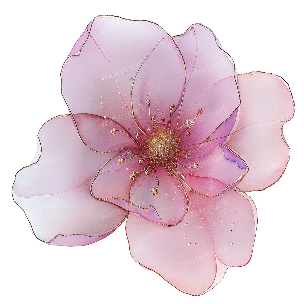 【商用利用可】ピンクフラワー(水彩花)クリップアート20点セット|高解像度・透過PNG|印刷OK|コラージュ・ジャンクジャーナル素材|即ダウンロード