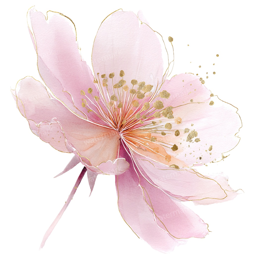 【商用利用可】ピンクフラワー(水彩花)クリップアート20点セット|高解像度・透過PNG|印刷OK|コラージュ・ジャンクジャーナル素材|即ダウンロード