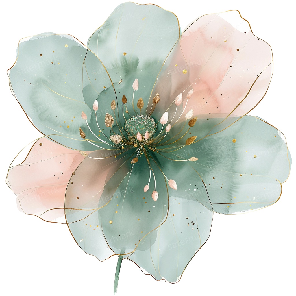 【商用利用可】フラワー(水彩花)クリップアート20点セット|高解像度・透過PNG|印刷OK|コラージュ・ジャンクジャーナル素材|即ダウンロード