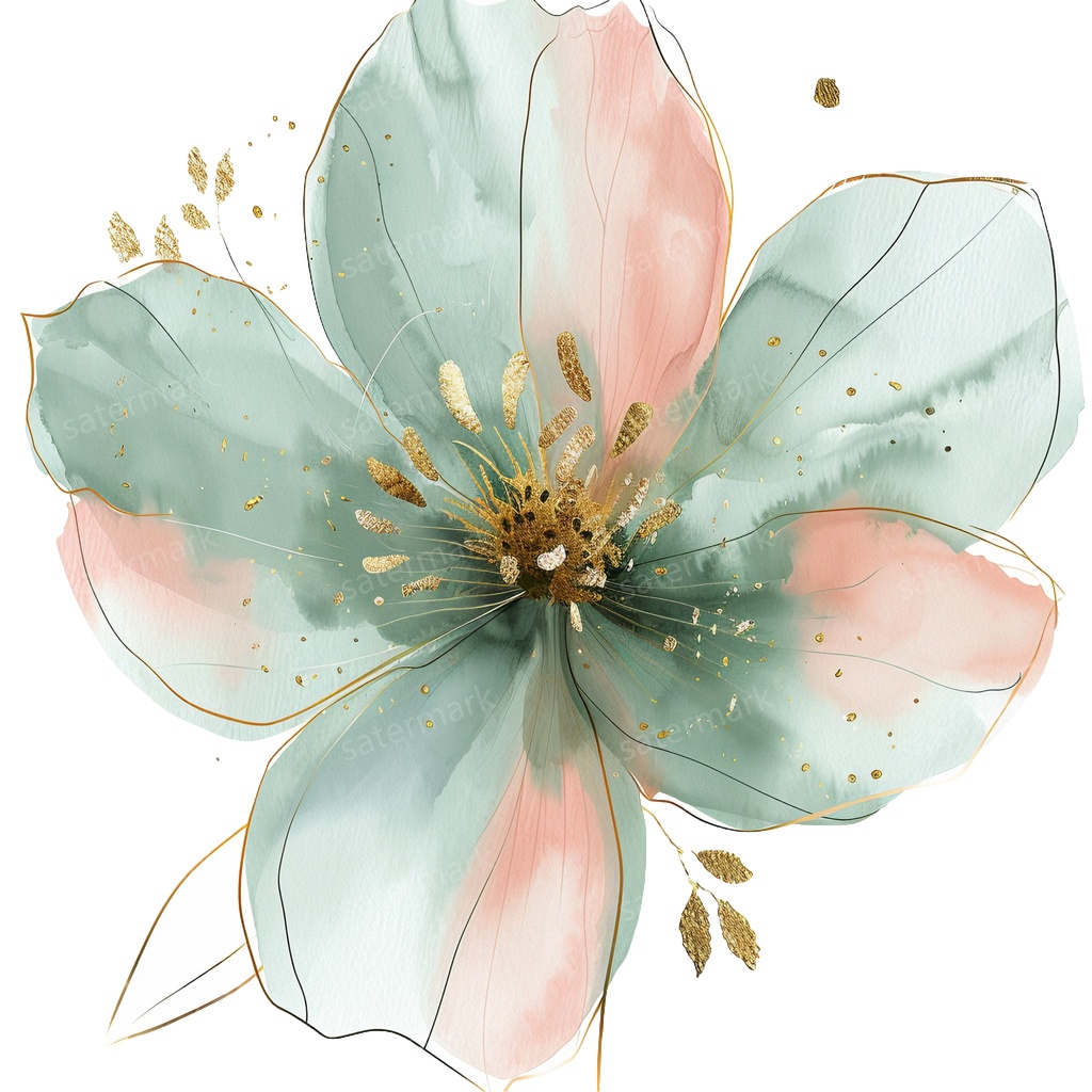 【商用利用可】フラワー(水彩花)クリップアート20点セット|高解像度・透過PNG|印刷OK|コラージュ・ジャンクジャーナル素材|即ダウンロード