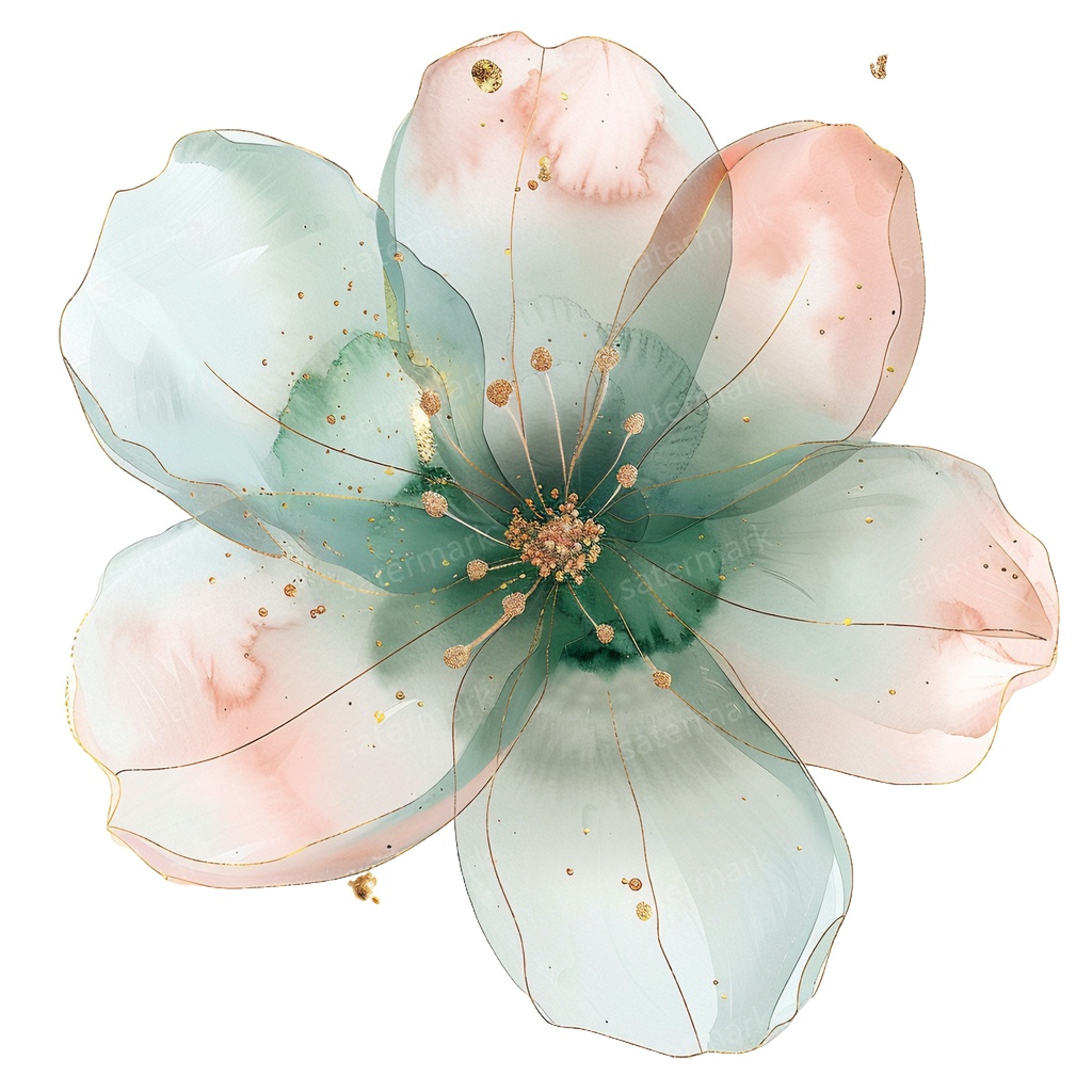 【商用利用可】フラワー(水彩花)クリップアート20点セット|高解像度・透過PNG|印刷OK|コラージュ・ジャンクジャーナル素材|即ダウンロード