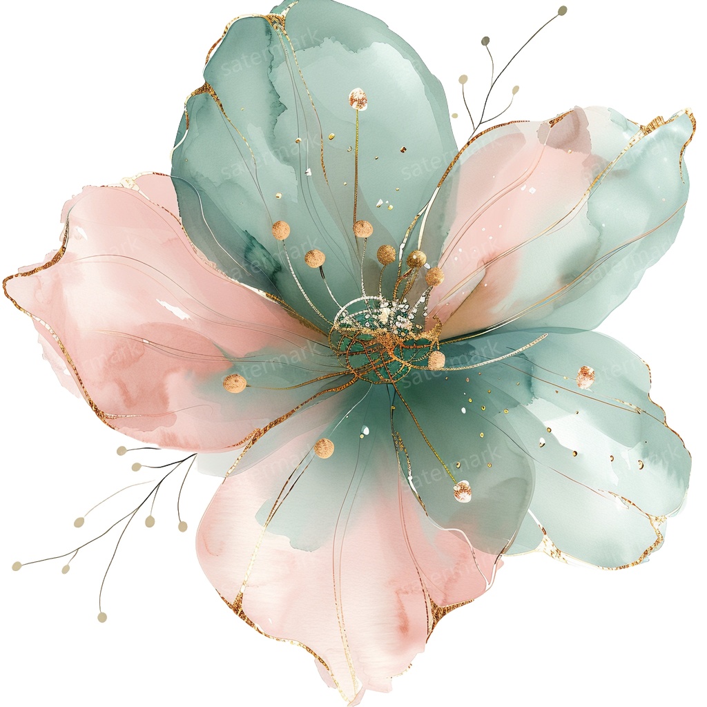 【商用利用可】フラワー(水彩花)クリップアート20点セット|高解像度・透過PNG|印刷OK|コラージュ・ジャンクジャーナル素材|即ダウンロード