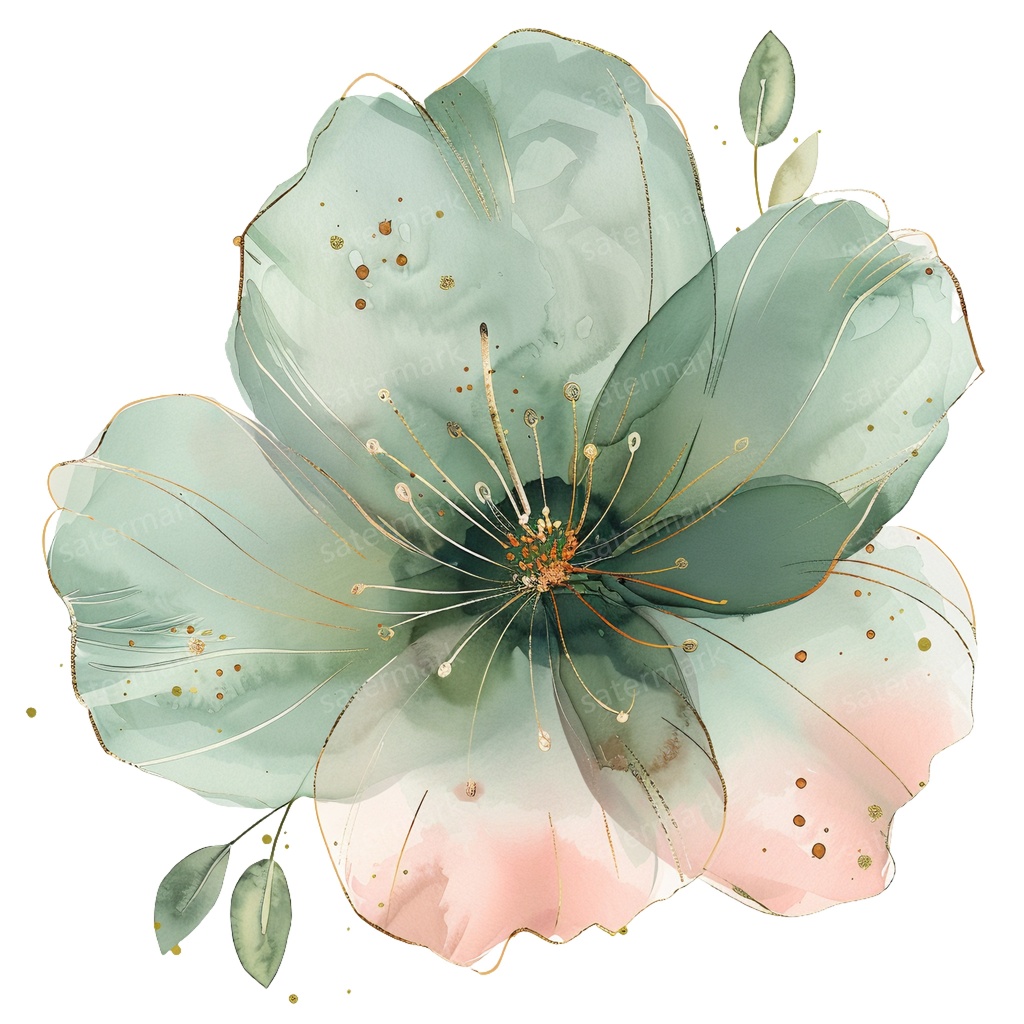 【商用利用可】フラワー(水彩花)クリップアート20点セット|高解像度・透過PNG|印刷OK|コラージュ・ジャンクジャーナル素材|即ダウンロード