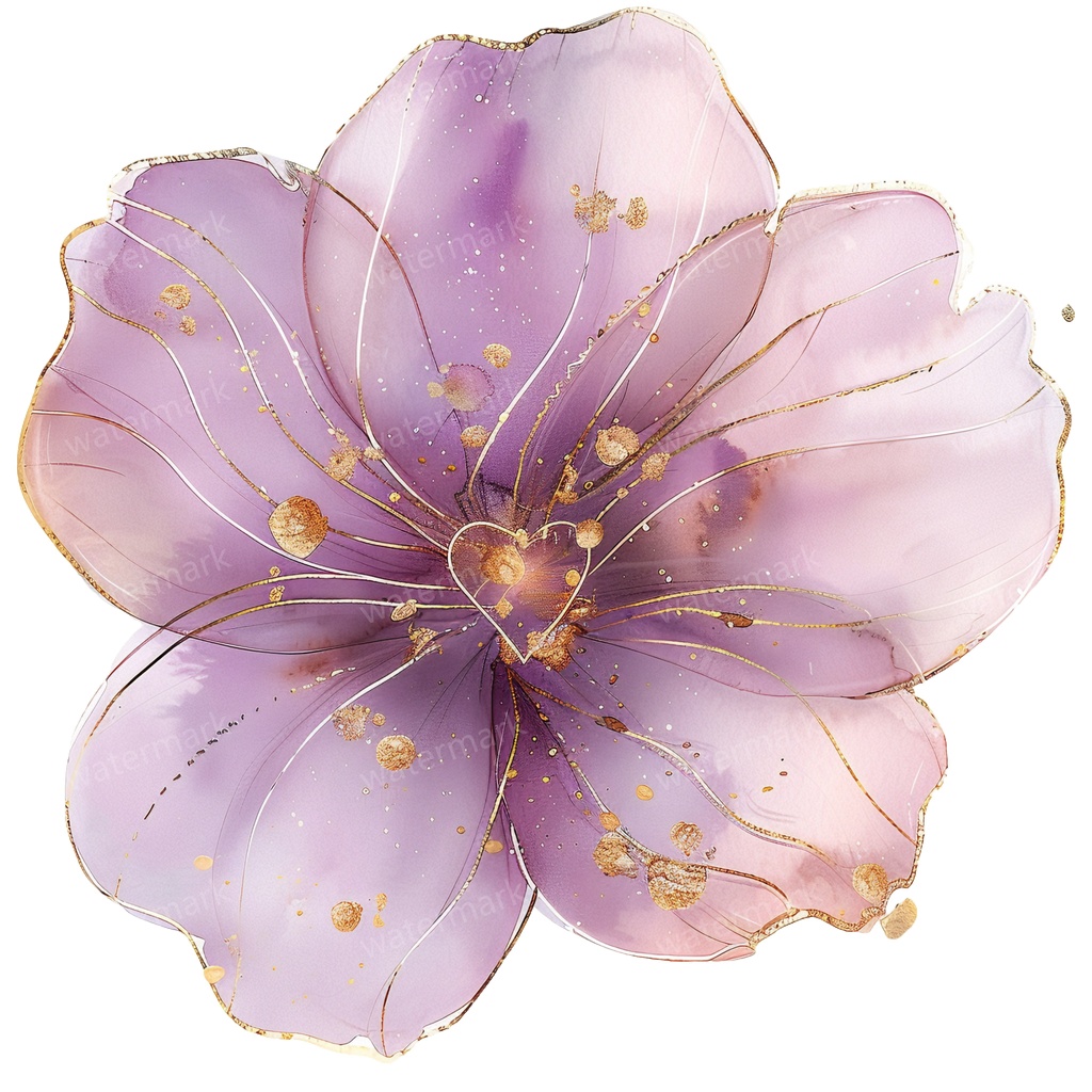 【商用利用可】パープルフラワー(水彩紫の花)クリップアート18点セット|高解像度・透過PNG|印刷OK|コラージュ・ジャンクジャーナル素材|即ダウンロード