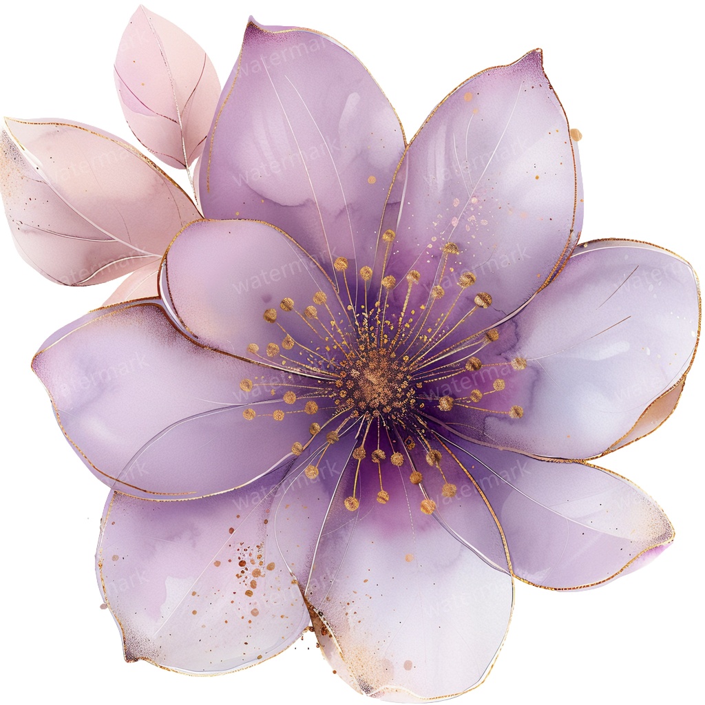 【商用利用可】パープルフラワー(水彩紫の花)クリップアート18点セット|高解像度・透過PNG|印刷OK|コラージュ・ジャンクジャーナル素材|即ダウンロード