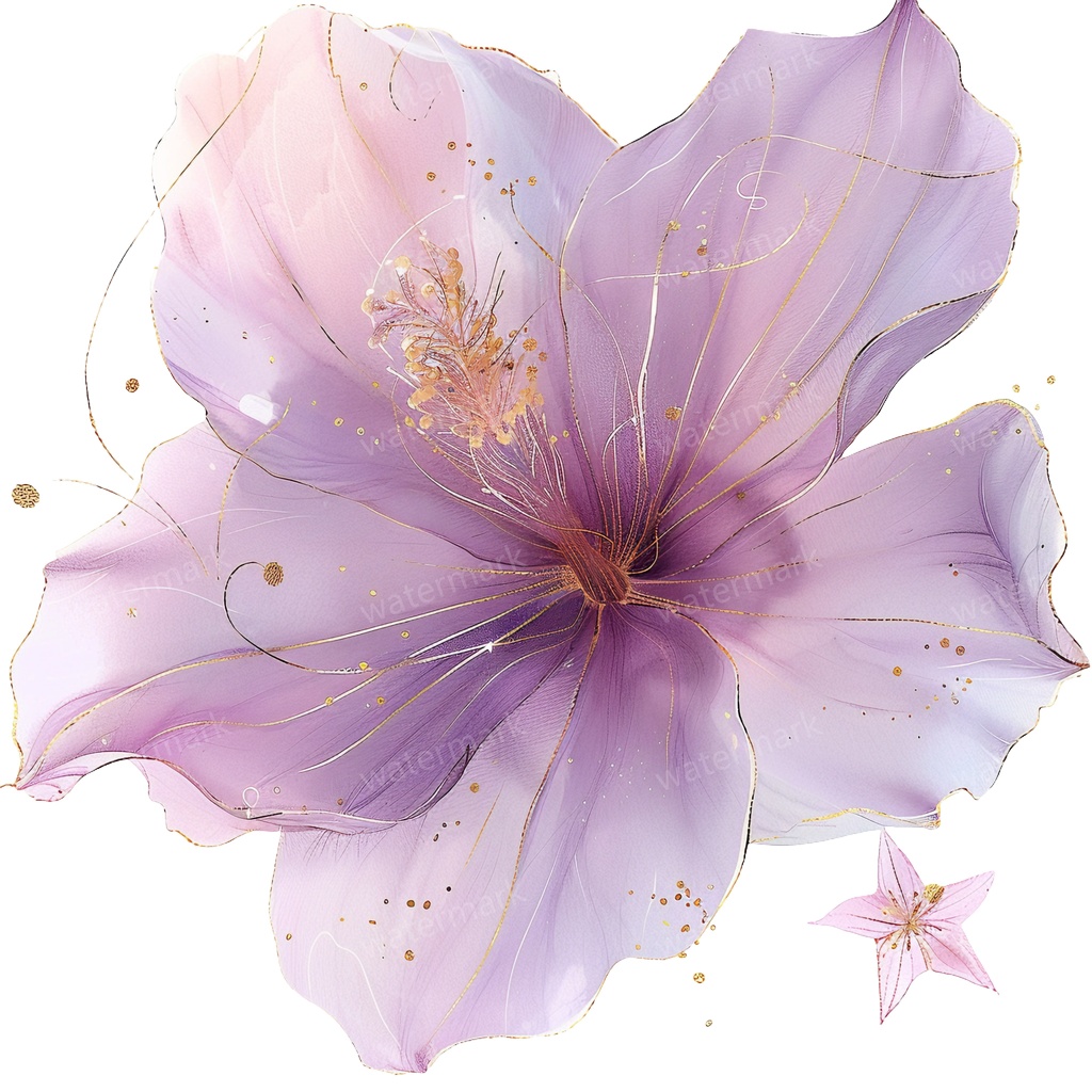 【商用利用可】パープルフラワー(水彩紫の花)クリップアート18点セット|高解像度・透過PNG|印刷OK|コラージュ・ジャンクジャーナル素材|即ダウンロード