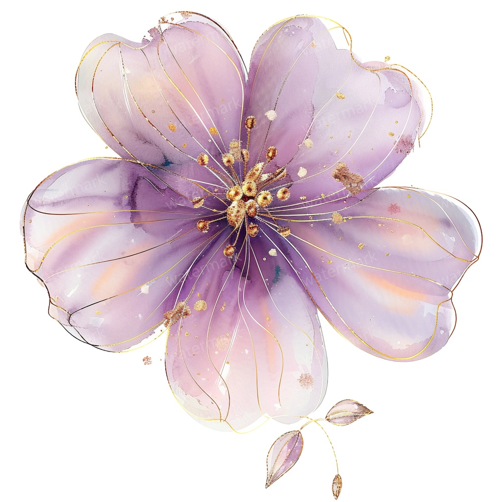 【商用利用可】パープルフラワー(水彩紫の花)クリップアート18点セット|高解像度・透過PNG|印刷OK|コラージュ・ジャンクジャーナル素材|即ダウンロード