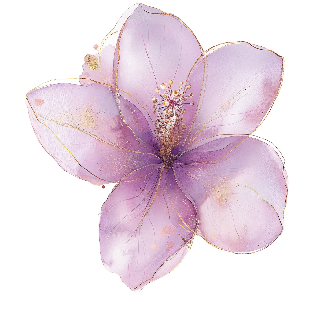 【商用利用可】パープルフラワー(水彩紫の花)クリップアート18点セット|高解像度・透過PNG|印刷OK|コラージュ・ジャンクジャーナル素材|即ダウンロード