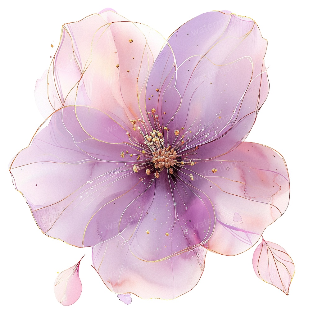 【商用利用可】パープルフラワー(水彩紫の花)クリップアート18点セット|高解像度・透過PNG|印刷OK|コラージュ・ジャンクジャーナル素材|即ダウンロード