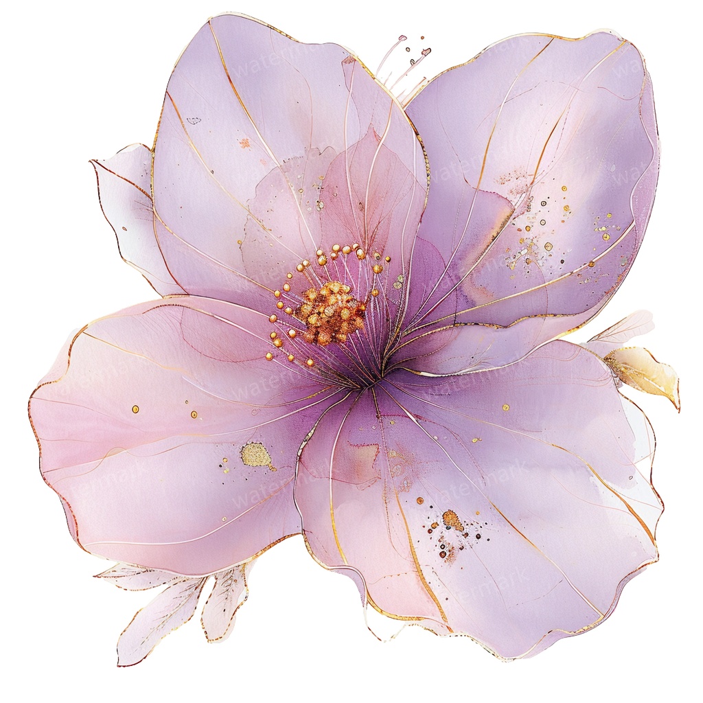 【商用利用可】パープルフラワー(水彩紫の花)クリップアート18点セット|高解像度・透過PNG|印刷OK|コラージュ・ジャンクジャーナル素材|即ダウンロード
