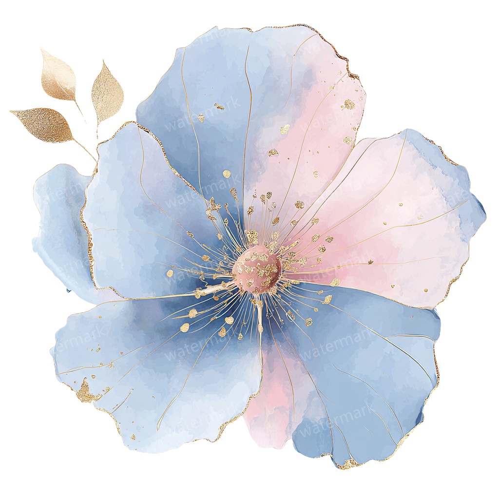 【商用利用可】ブルーフラワー(水彩青い花)クリップアート20点セット|高解像度・透過PNG|印刷OK|コラージュ・ジャンクジャーナル素材|即ダウンロード