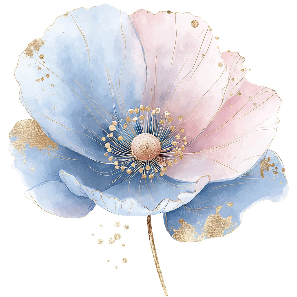 【商用利用可】ブルーフラワー(水彩青い花)クリップアート20点セット|高解像度・透過PNG|印刷OK|コラージュ・ジャンクジャーナル素材|即ダウンロード