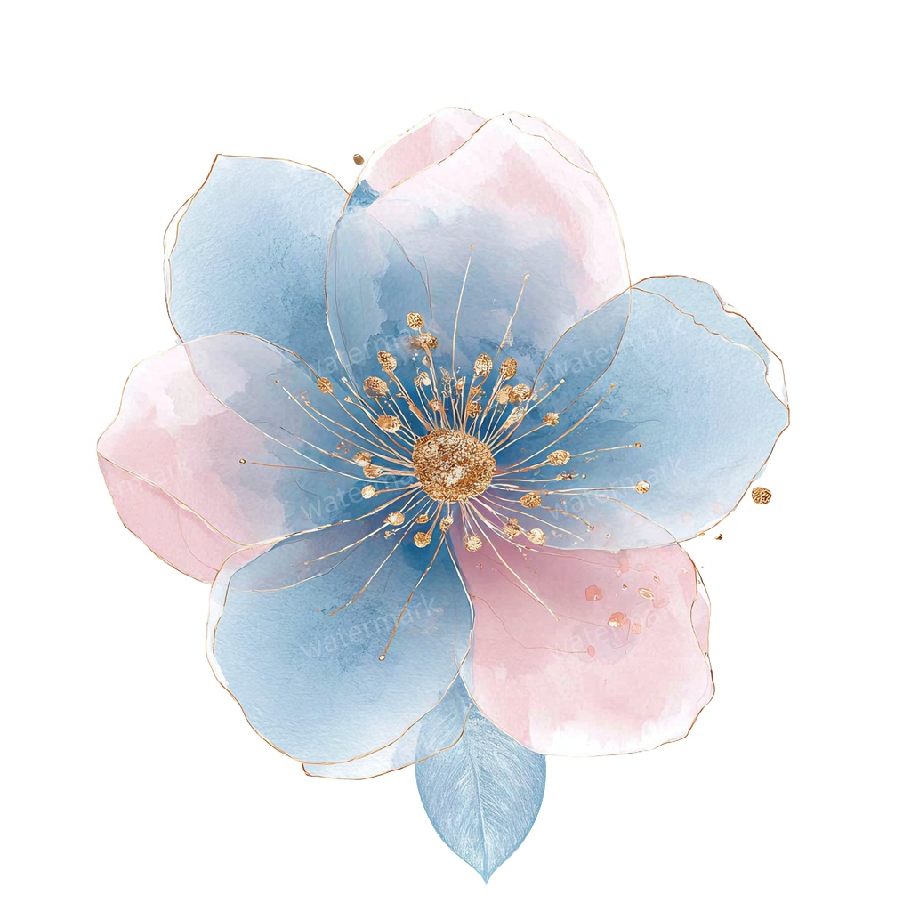 【商用利用可】ブルーフラワー(水彩青い花)クリップアート20点セット|高解像度・透過PNG|印刷OK|コラージュ・ジャンクジャーナル素材|即ダウンロード