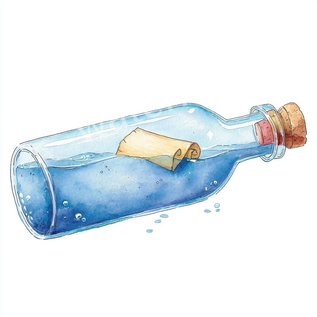 【商用利用可】メッセージボトル(水彩ガラス瓶)クリップアート18点セット|高解像度・透過PNG|印刷OK|コラージュ・ジャンクジャーナル素材|即ダウンロード