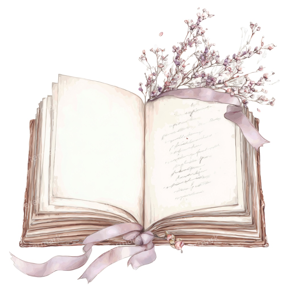 【商用利用可】フラワーブック(水彩花と本)クリップアート20点セット|高解像度・透過PNG|印刷OK|コラージュ・ジャンクジャーナル素材|即ダウンロード