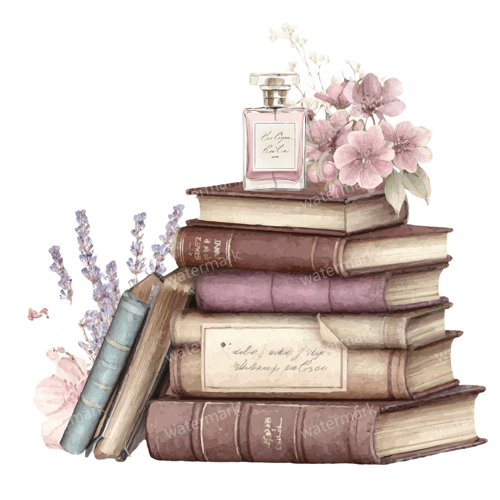 【商用利用可】フラワーブック(水彩花と本)クリップアート20点セット|高解像度・透過PNG|印刷OK|コラージュ・ジャンクジャーナル素材|即ダウンロード