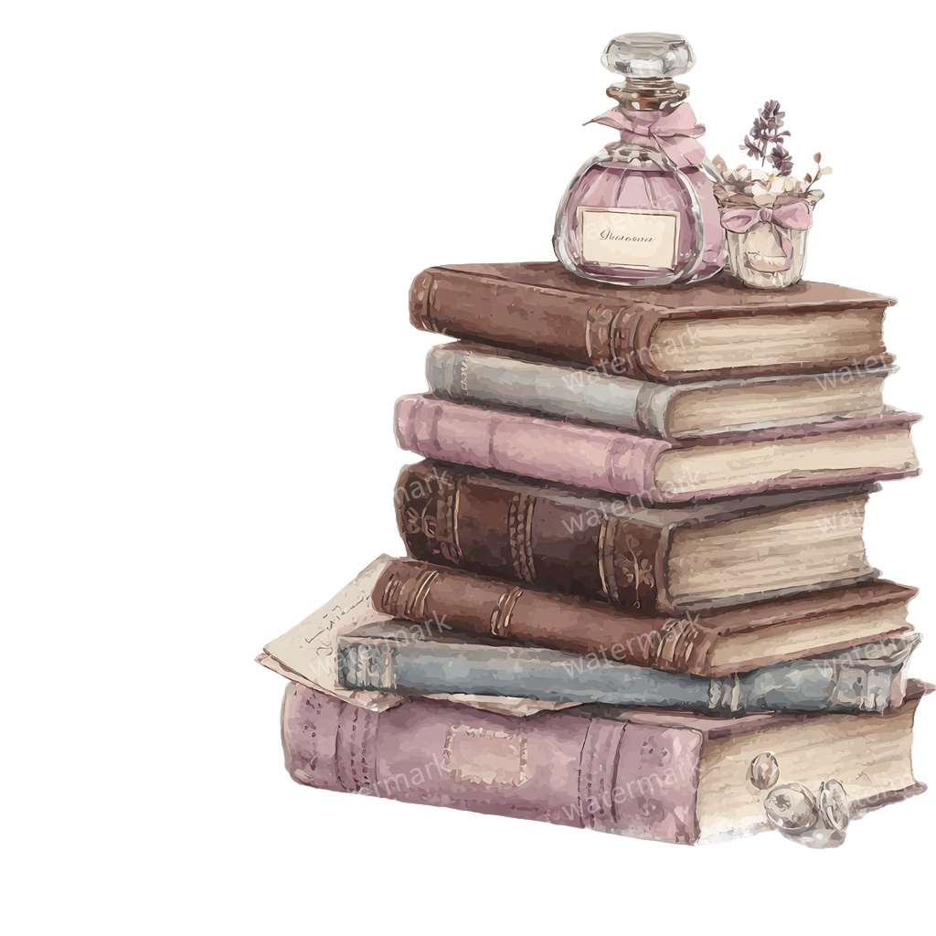 【商用利用可】フラワーブック(水彩花と本)クリップアート20点セット|高解像度・透過PNG|印刷OK|コラージュ・ジャンクジャーナル素材|即ダウンロード