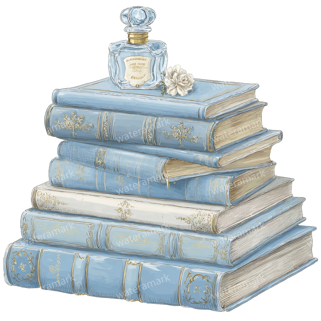 【商用利用可】本(水彩ブック)クリップアート15点セット|高解像度・透過PNG|印刷OK|コラージュ・ジャンクジャーナル素材|即ダウンロード