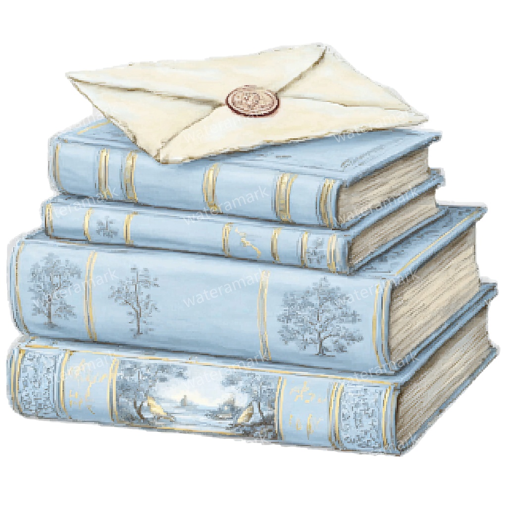 【商用利用可】本(水彩ブック)クリップアート15点セット|高解像度・透過PNG|印刷OK|コラージュ・ジャンクジャーナル素材|即ダウンロード