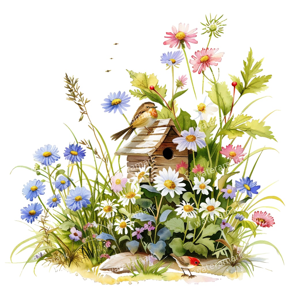 【商用利用可】小鳥(水彩バード)クリップアート15点セット|高解像度・透過PNG|印刷OK|コラージュ・ジャンクジャーナル素材|即ダウンロード