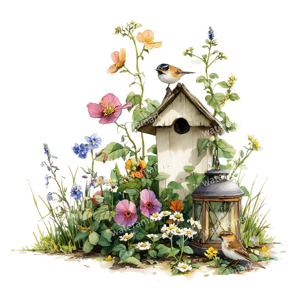 【商用利用可】小鳥(水彩バード)クリップアート15点セット|高解像度・透過PNG|印刷OK|コラージュ・ジャンクジャーナル素材|即ダウンロード